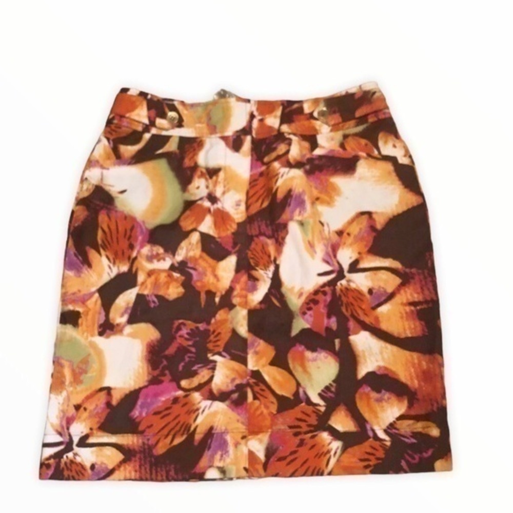 Etcetera orange floral summer skirt